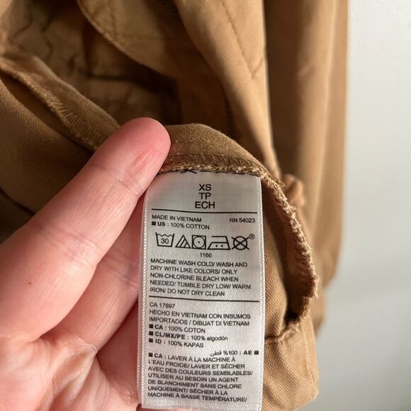 Old Navy Tan Utility Jacket XS Cotton Zip Front Drawstring Waist Safari Style - Picture 6 of 7